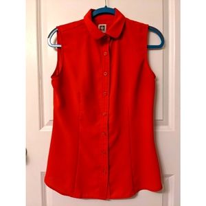 Anne Klein Women's Sleeveless Button Front Blouse